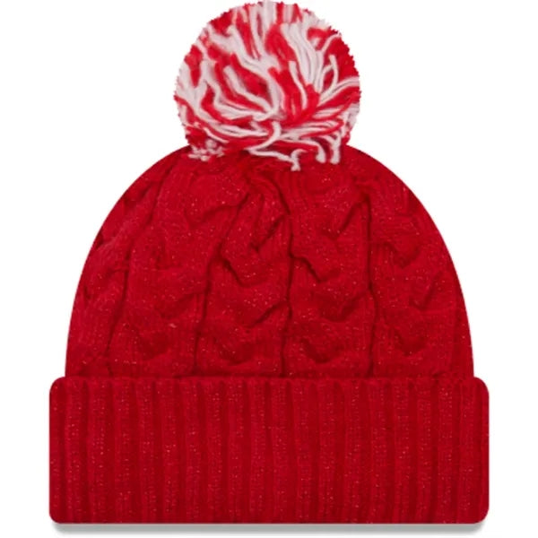 Football Knit Cuff Pom Beanie Hat--All Team