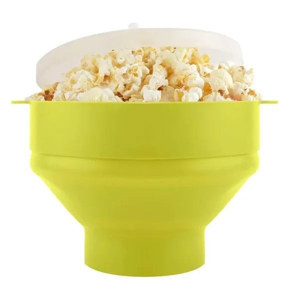 Collapsible Microwave Silicone Popcorn Bowl With Lid