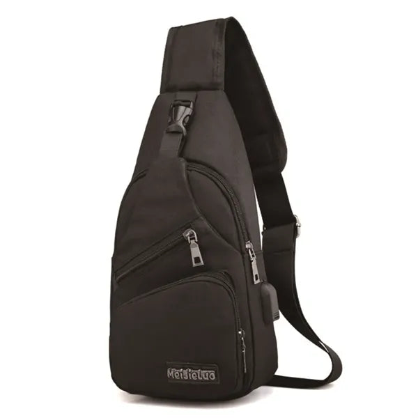 Waterproof Sling Backpack Bag with USB Charging Port