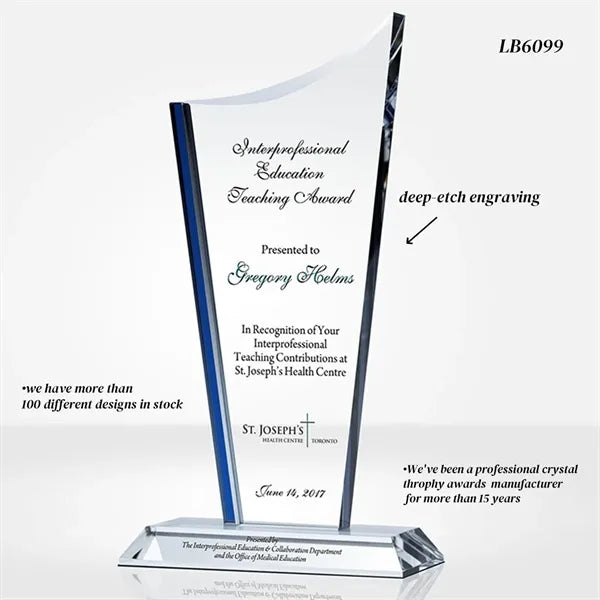 Engraved Crystal Trophy Award
