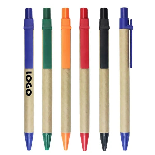 Easy Pressing Kraft Paper Green Ballpoint Pen