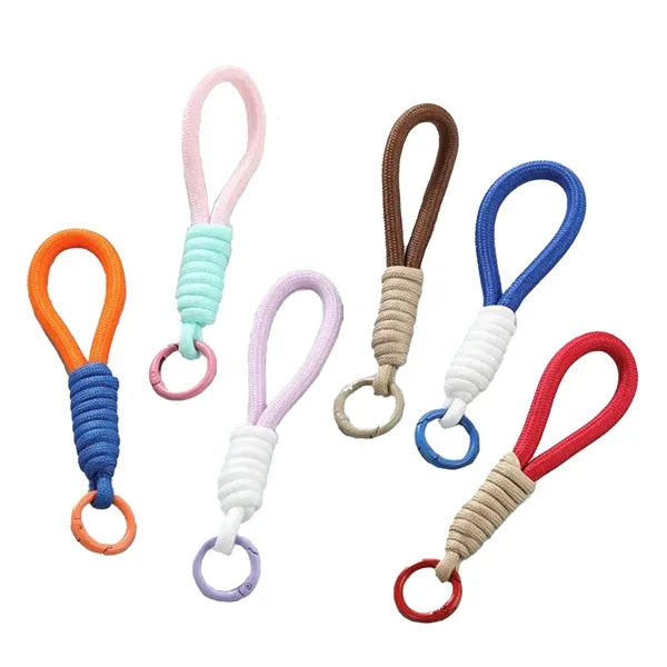 Short Lanyard Key Strap with Woven Label Tag
