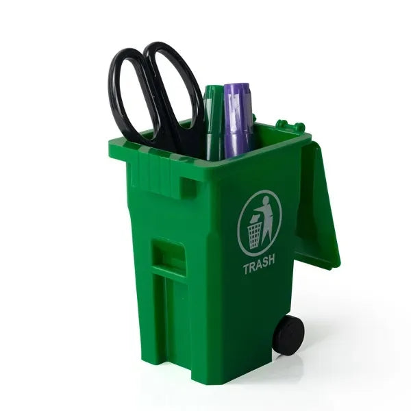 Mini Trash Bin Styled Plastic Pen Holder