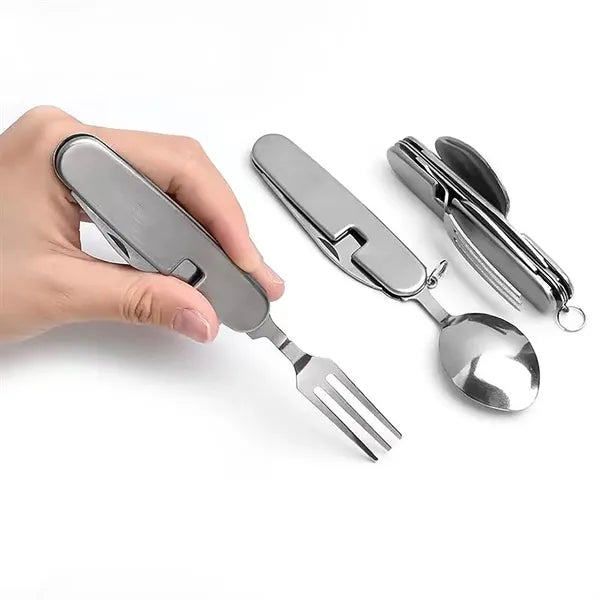 4 In 1 Multi Detachable Foldable Pocket Cutlery Set