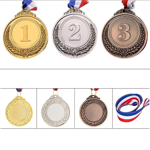 Gold Silver Bronze Award Medal with Ribbon for Competition