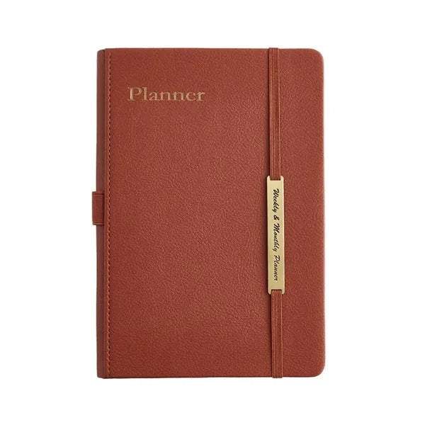 18 Months A5 Leather Planner Notebook 2025-2026