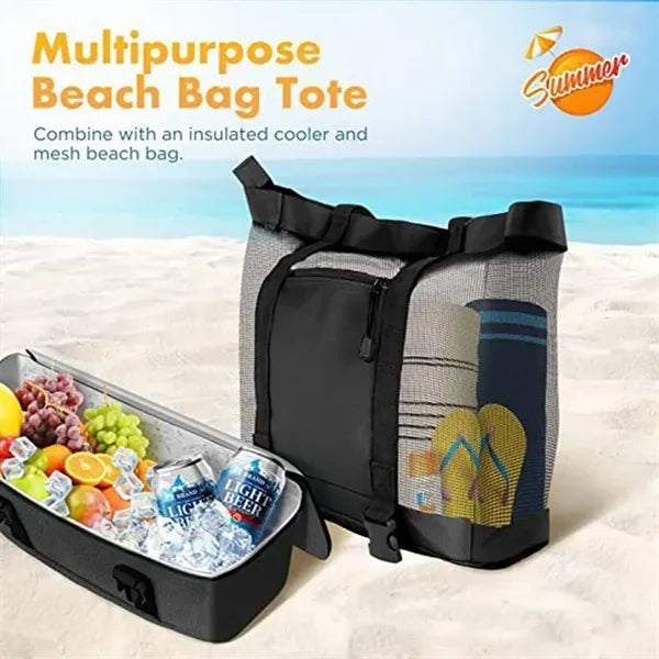 Beach Bag with Cooler Zipper