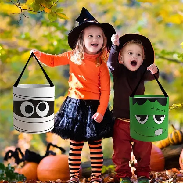Halloween Trick or Treat Pumpkin Bucket Bulk Tote Candy Bags