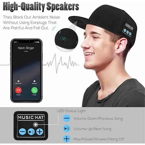 Bluetooth 5.4 Music Cap for Outdoor Sports