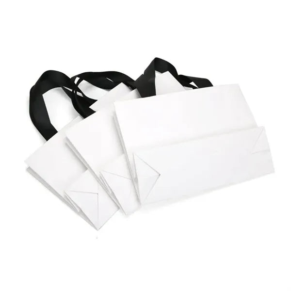 14.6"x4"x10.9"White Paper Gift Shopping Handle Bag
