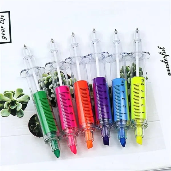 Double Head Ballpoint Pen 2 in 1 Highlighter Marker Ball Pen