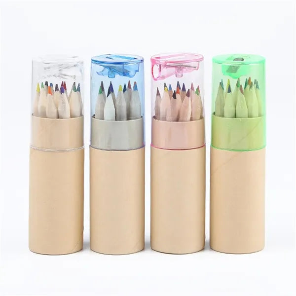 12-Color Wood Colored Pencils With Built-In Sharpener