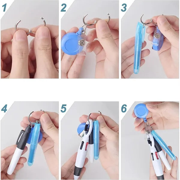 Retractable Nurse Badge Clip and Pen Set