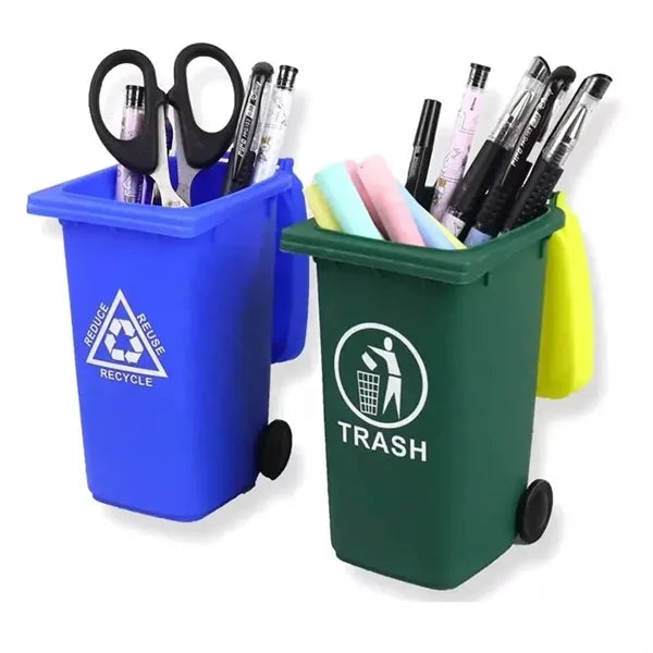 Mini Plastic Trash Garbage Can Bin Pen Holder Desk Organizer