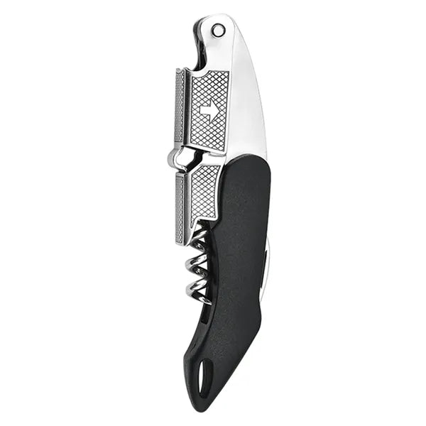 Compact Wine and Beer Opener with Serrated Knife