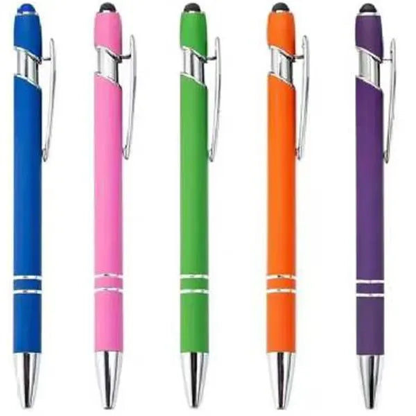 2-in-1 Soft Touch Metal Ballpoint Pen with Stylus Tip 5.6''