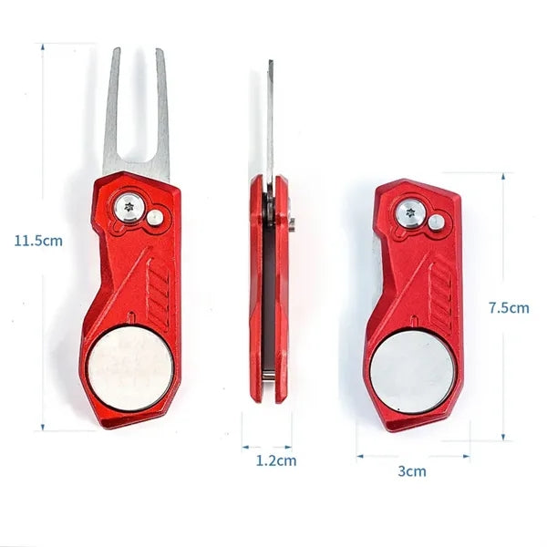 Foldable Metal Divot Tool with Ball Marker