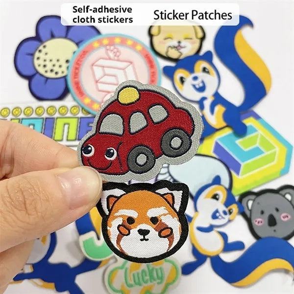 Self-Adhesive Fabric Stickers Woven Mark Cartoon