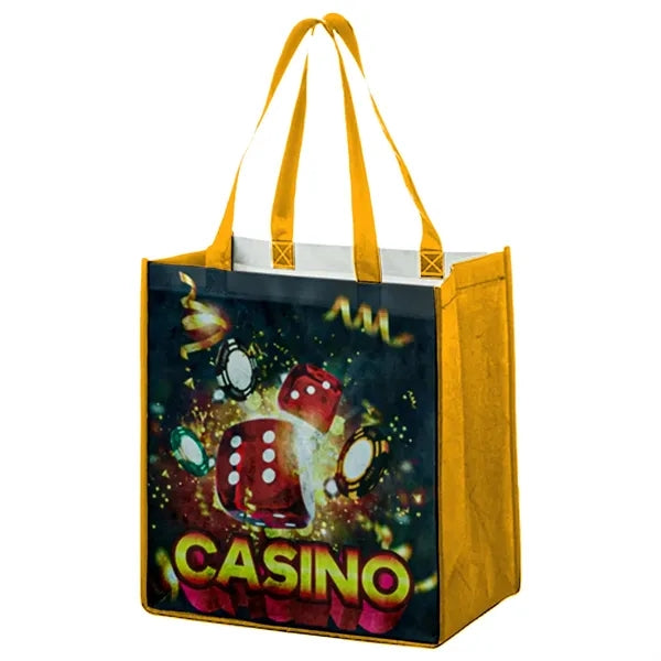 Sublimated PET Non-Woven Gusset Tote Bag -2 Sided 12"x13"x8"