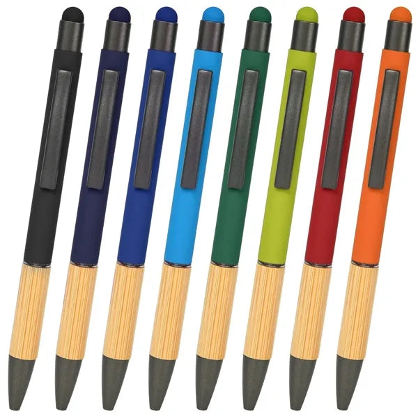 Eco-Friendly Bamboo & Metal Pen With Stylus