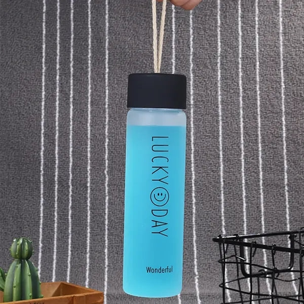 12oz/350ml Glass Bottle with Smiley Face