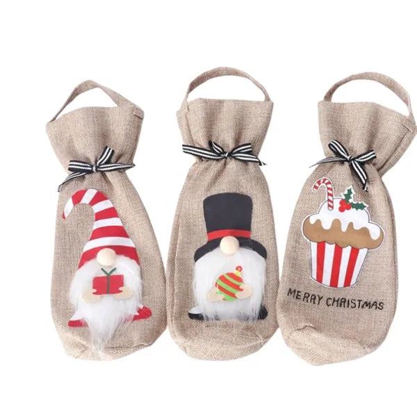 Christmas Wine Bottle Tote, Champagne Bag