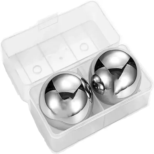 2pcs Stainless Steel Ice Cubes Whiskey Chilling Stones Balls