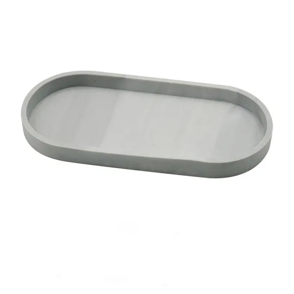 Oval Bathroom Vanity Tray Kitchen Sink Countertop Organizer