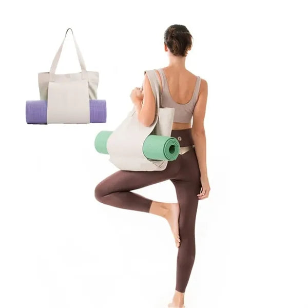 Canvas Pilates Tote Bag with Yoga Mat Carrier