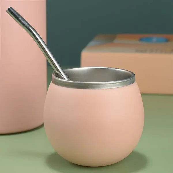 Stainless steel water bottle with spoon