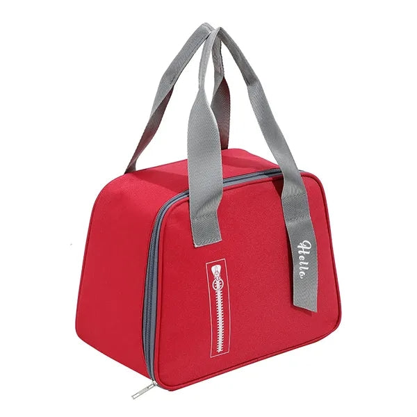 Insulated 300D Oxford Color Block Lunch Bag 6 Can Capacity