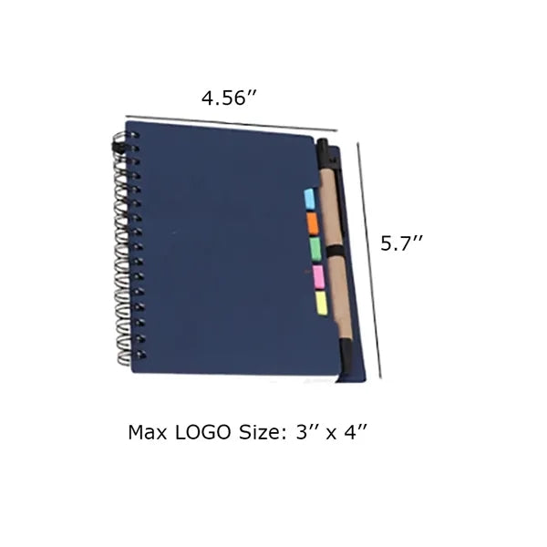 Spiral Steno Notebook With Sticky Notes & Pen