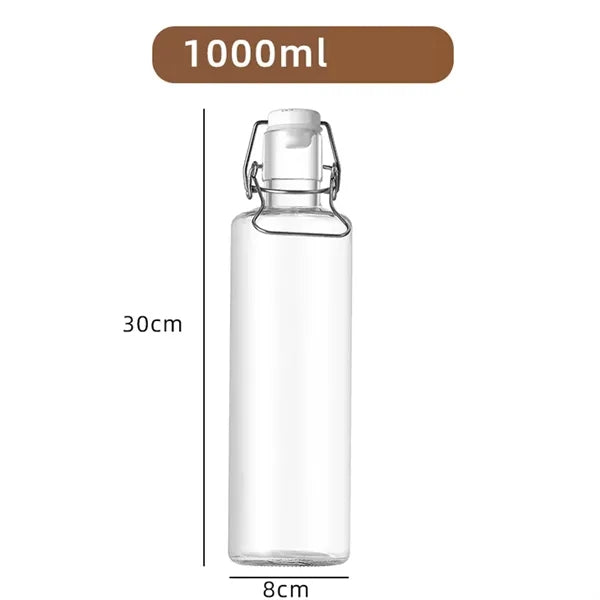 Buckle Glass Beverage Bottle