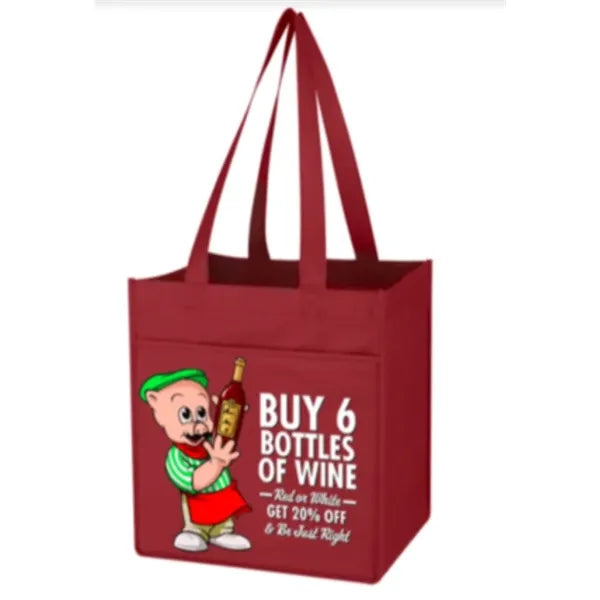Non-Woven 6 Bottle Wine Tote Bag