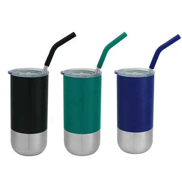 16 oz Portable Insulated Tumbler Mug with Straw