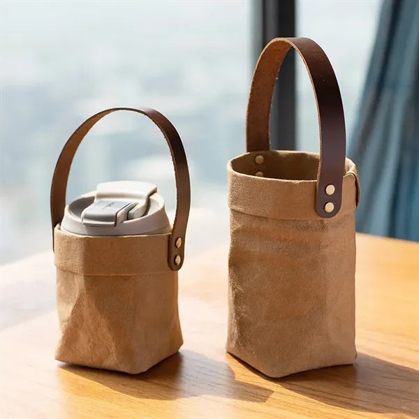 Washable Kraft Paper Portable Waterproof Bottle Sleeve