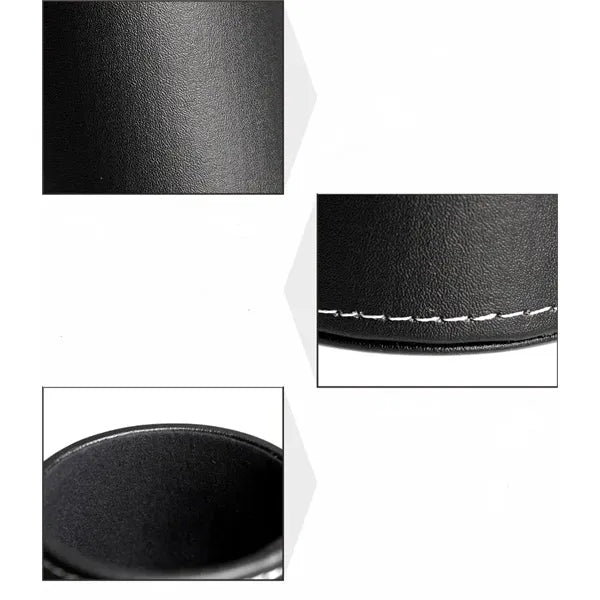 Circular Leather Pen Holder Office Desktop Supplies