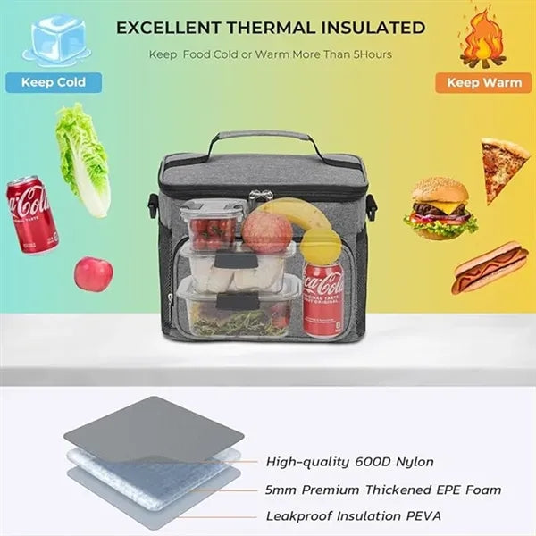 Adjustable Collapsible Insulated Lunch Cooler Bag
