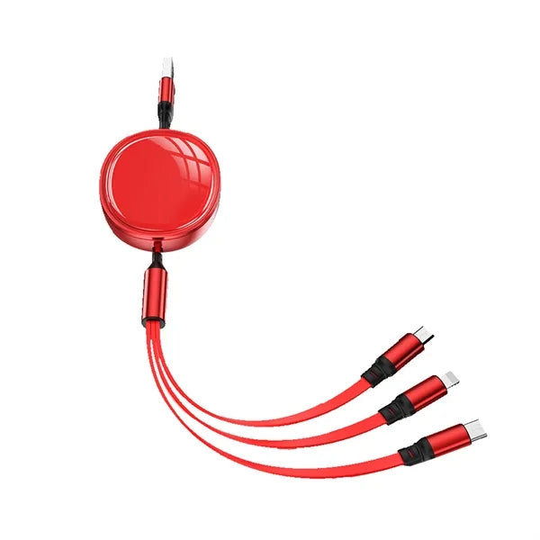 3-in-1 Retractable Fast Charging Cable Travel Accessories