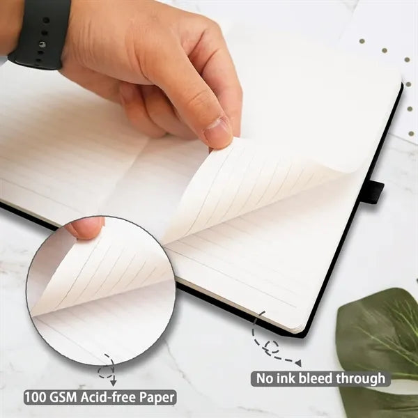 80Sheets A5 Lined Journal Notebook With PU Leather Hardcover