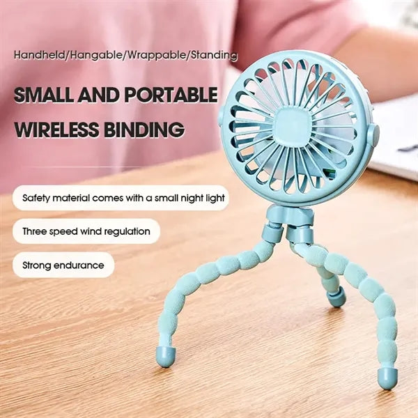 Flexible Tripod Clip On Oscillating Stroller Fan