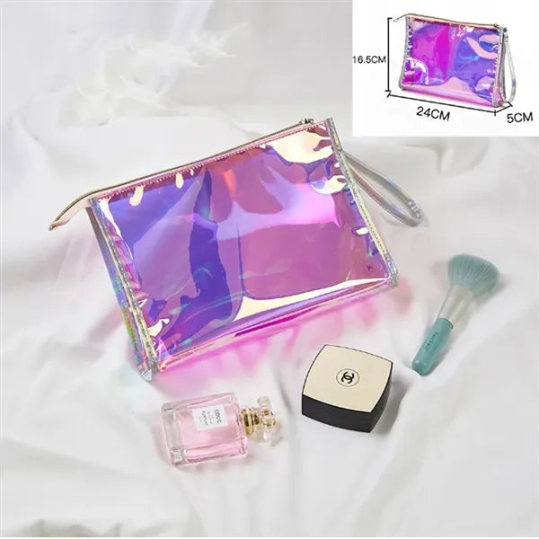Laser PVC Cosmetic Bag Travel Toiletry Pouch with Zipper