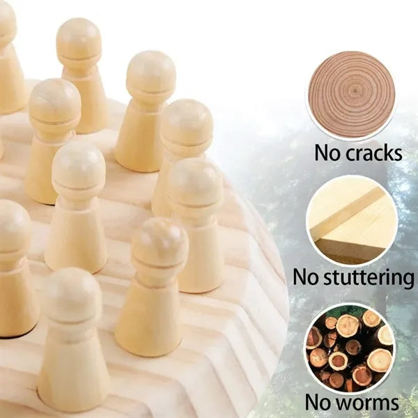 Wooden Memory Chess Matching Game for Kids and Adults