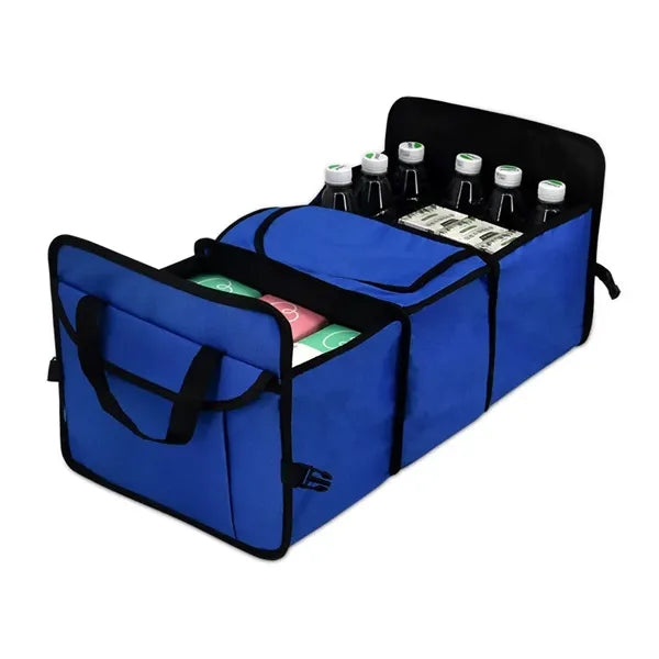 Multi-Compartment Collapsible Car Trunk Organizer w Cooler