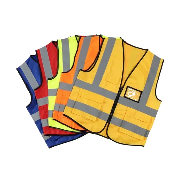 High Visibility Polyester Reflective Safety Vest w/4 Pockets