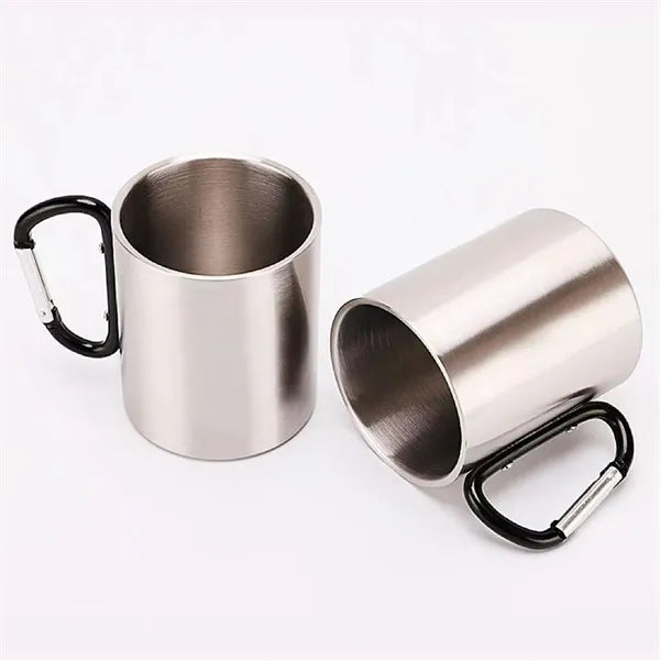 10 Oz. Stainless Steel Camping Carabiner Mug