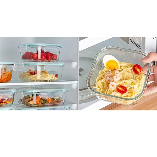 Airtight Glass Bento Boxes with Leak-Proof Locking Lids