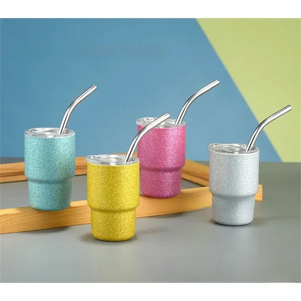 3oz/5oz/7oz Mini Tumbler Shot Glass with Straw and Lid