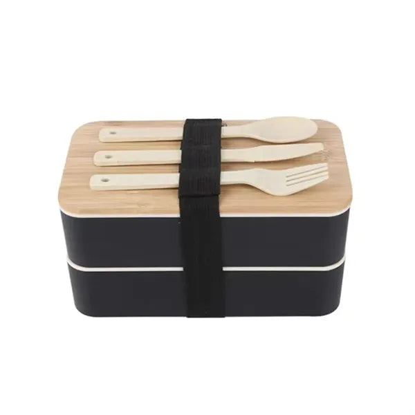 Bamboo Lid Lunch Box with Cutlery