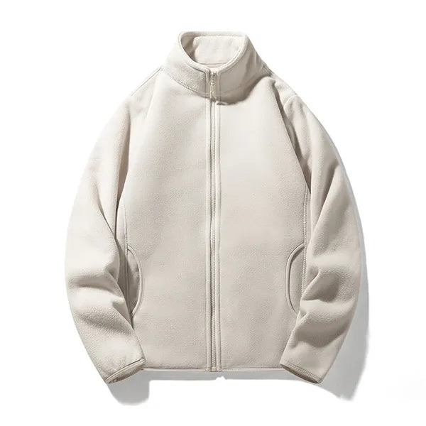 Polar Fleece Jackets Stand Collar Zipper Closure Coats